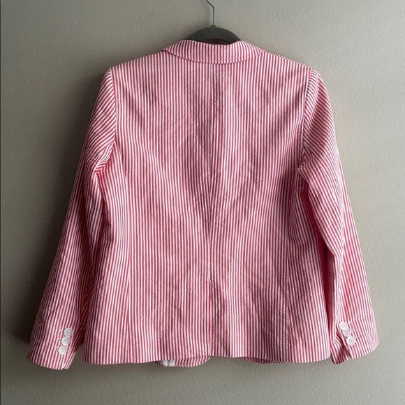 Talbots Red and White Striped Cotton Blazer size 12p 12 P - Picture 7 of 8